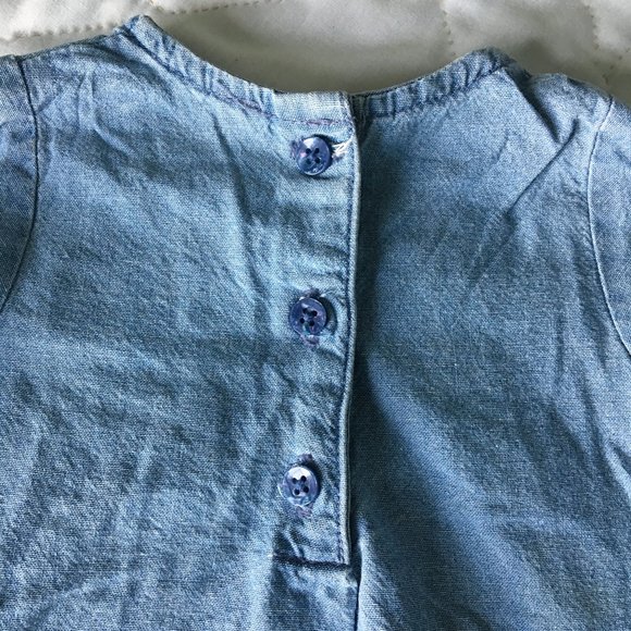 ⚪ 3/$15 Carter's baby girl 3 mo embroidered long sleeved chambray tunic - Picture 5 of 11